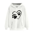thumbnail image 2 of Fartey Cute Heart Paw Print Hoodies for Women Fall Fleece Long Sleeve Sweatshirt with Pockets Oversized Drawstring Hoode Pullover, 2 of 4