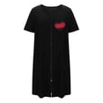 thumbnail image 3 of House Coats for Women with Zipper Short Sleeve Long Length Knit Robe Bathrobe 1 Pc, 3 of 7