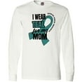 thumbnail image 3 of Inktastic I Wear Teal for My Mom Ovarian Cancer Awareness Long Sleeve T-Shirt, 3 of 5