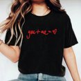 thumbnail image 4 of Tops for Women Trendy Dgankt Women's Valentine's Day Short Sleeve Monogram Printed Solid Color Top Short Sleeve Crew Neck Top/Shirt, 4 of 6