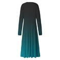 thumbnail image 5 of Cavosen Fall Maxi Dresses for Women Green Long Sleeve Fashion Dress High Waist V-Neck Calf Length Long Dress Gradient Casual Dress Flowy Party Vacation Fall Winter Clothes XL, 5 of 5