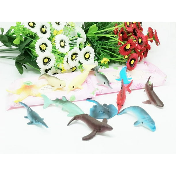 Plastic Tropical Fish Toys, 12pcs Mini Fishes Ocean Animal Figures