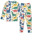 thumbnail image 2 of Dailycode Cotton Pajama Set Snug Fit Long Sleeve Top and Pants for 18M-8Y Hand Drawn Dinosaurs, 2 of 7