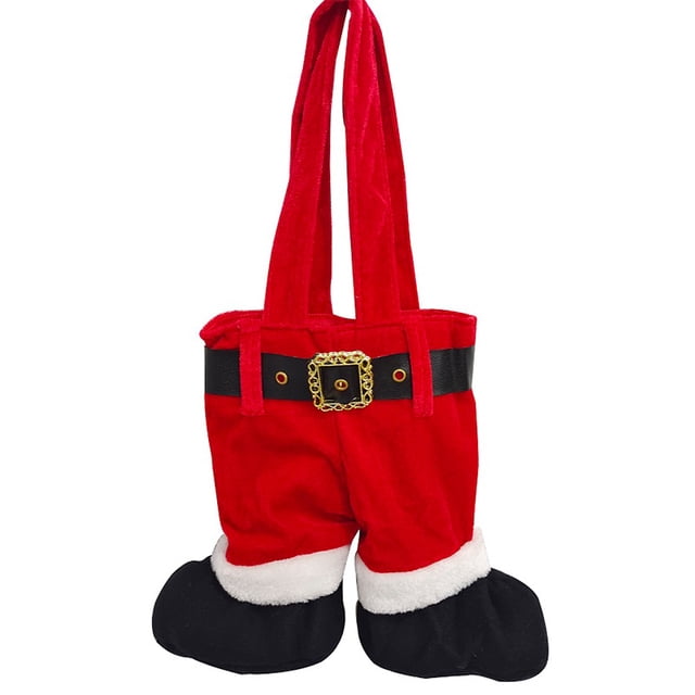Bolso De Mano Con Pantalones De Papá Noel Bolso Decorativo Bolso De Mano De Terciopelo Viejo Europeo Y Americano De Navidad 26 * 9 * 25 Cm