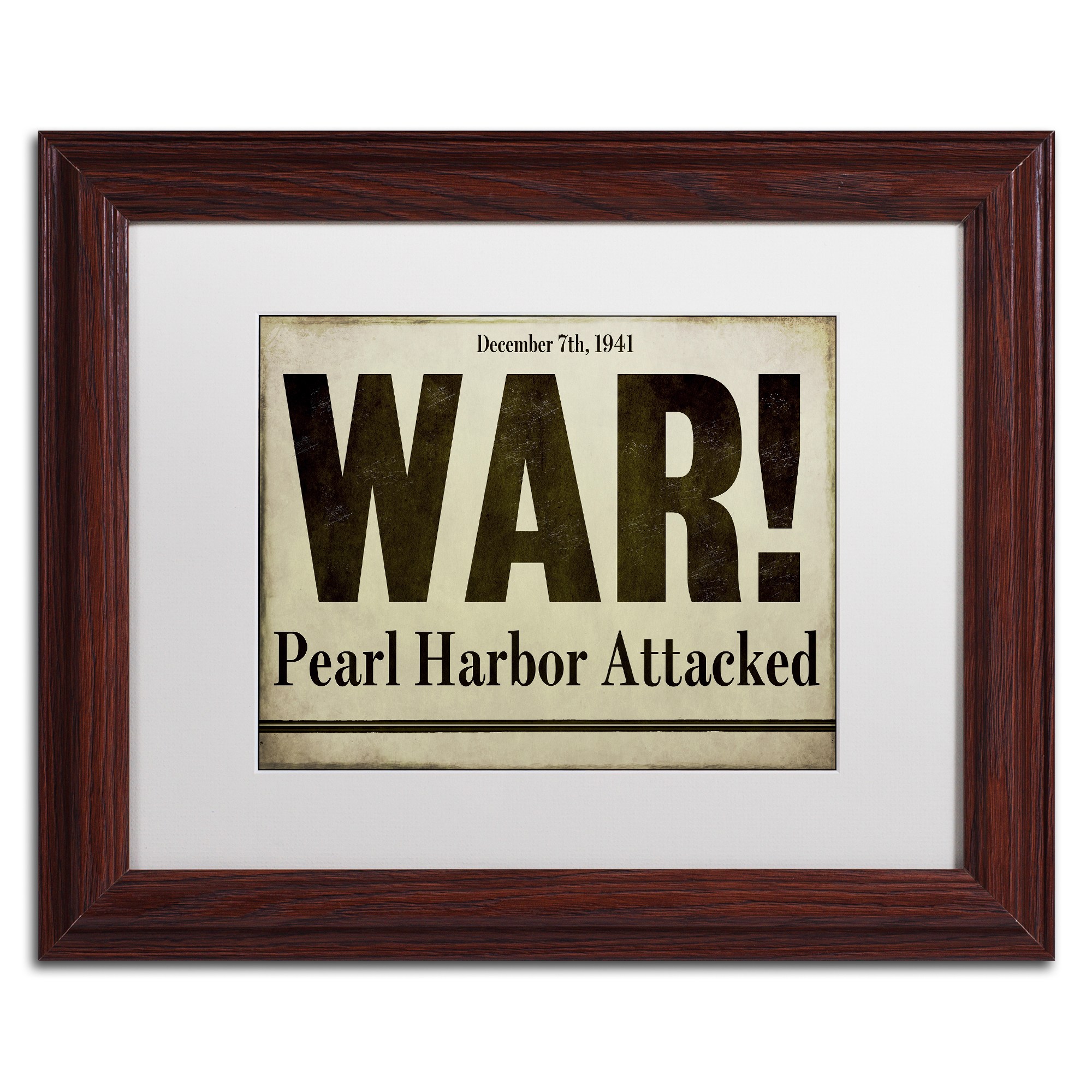 Trademark Fine Art "Pearl Harbor" Canvas Art by Color Bakery White Matte, Wood Frame