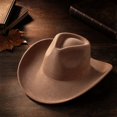 thumbnail image 5 of Clossjun Womens Western Cowboy Hats Studded Pinched Cowgirl Caps Wide Brim Fedoras Beanies with Belt Buckle Party Outdoor Activity Head Wear, 5 of 6