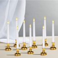 "Happyline" 7.9" Flameless Taper Candles with Candlesticks Pack of 9