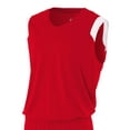 thumbnail image 2 of A4 Moisture Management V-Neck Muscle For Men in Scarlet/White | N2340, 2 of 2