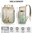 thumbnail image 2 of Sac à Dos Succulent Boho, Sac Isotherme Étanche avec Design Cactus Aquarelle pour Randonnée, Camping et Voyage, 2 of 3