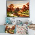thumbnail image 3 of Designart 'The Wood River On A Decline In An Orange Autum Summer' Lake House Framed Art Print, 3 of 4