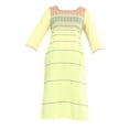 thumbnail image 2 of Classic Green Geometric Round Neck Kurta-Medium, 2 of 6