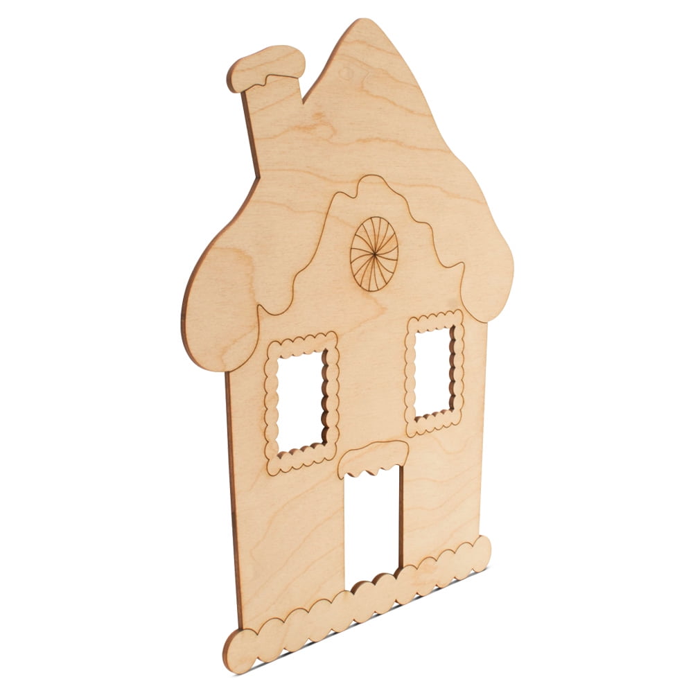 Gingerbread House Christmas Ornament 6 inch, Pack of 25 Small Cutouts, Wood Christmas Tree Ornaments for Crafts, by Woodpeckers