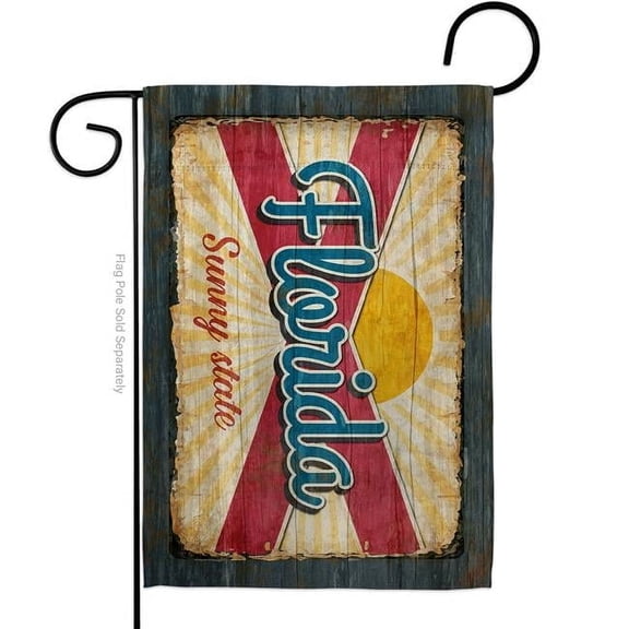 G142954-BO 13 x 18.5 in. Florida Vintage American State Garden Flag with Double-Sided Horizontal House Decoration Banner Yard Gift