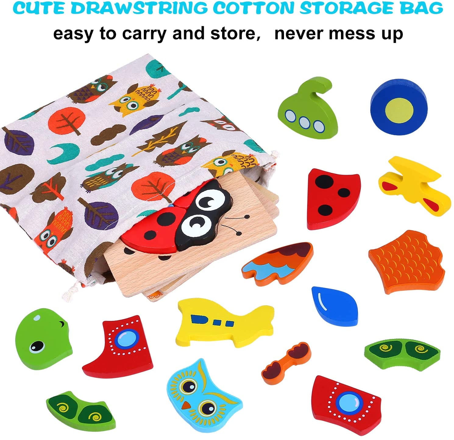 Early Educational Learning Stem Toys Gifts for Boys Girls,Wooden Puzzles for Kids Toddler Puzzles 6 Pack Wooden Vehicle Jigsaw Puzzles for Toddlers 1 2 3 4 Years Old