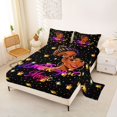 thumbnail image 2 of Castle Fairy Empowering Girl With Crown Motif King Sheets 4pcs,Colorful Polka Dots Bedding,Black Purple Gold,1 Fitted Sheet, 1 Flat Sheet and 2 Pillowcases, 2 of 6