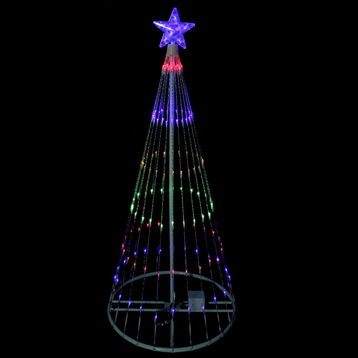LED Light Show Cone 4 Ft. Multi Color Christmas Tree Lighted Yard Art Decoration | eBay
