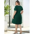 thumbnail image 5 of POSESHE Women's Plus Size Summer Dress, Short Sleeve Round-Neck Short Party Dress with Pockets, 5 of 5