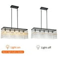 thumbnail image 3 of Modern Pendant Light Rectangle Crystal Chandelier Dining Room Lighting Fixture, 3 of 10