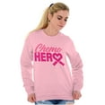 thumbnail image 5 of Breast Cancer Awareness Chemo Hero Women Crewneck Sweatshirt Brisco Brands S, 5 of 6