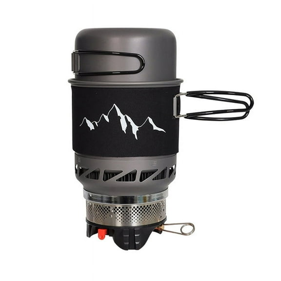 Camping Cookware Set with Windproof Outdoor Stove Light Weight Pot Kit for Cooking Hiking Backpacking