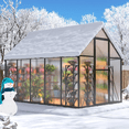 thumbnail image 3 of MUCHANT 6x9 FT Greenhouse for Outdoors, Walk-in Large Aluminum Frame Greenhouse with Quick Setup Structure and Roof Vent for Garden Backyard, Black, 3 of 6