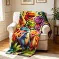thumbnail image 3 of Bomd Dinosaur Blanket for Boys Girls, 3D Print Dinosaur Throw Blanket, Cute Smiling Dinosaurs HD Digital Print Flannel, Ultra Soft Lightweight All Season Toddler Blanket (59"x39.4"), 3 of 6