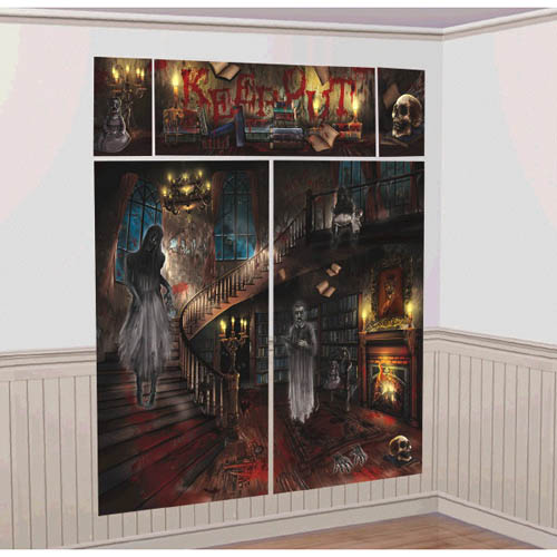 Halloween 'Haunted Mansion' Wall Poster Decorating Kit (5pc)