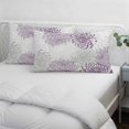thumbnail image 4 of Purple White Queen Size Pillow Cover, Pillowcase Protectors with Zipper, Breathable Decorative Throw Pillow Case Cover, Abstract Grey Chrysanthemum Flower Floral Pillow Shams for Couch Sofa 20x30Inch, 4 of 8