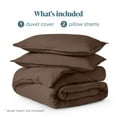 thumbnail image 3 of Bare Home Luxury Duvet Cover and Sham Set - Premium 1800 Collection - Ultra-Soft - California King, Cocoa, 3-Pieces, 3 of 10