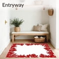 thumbnail image 3 of ODIKA 6'x9' Machine Washable Non-Slip Area Rug, Whimsical Fir Branch Nature Inspired Heartwarming Jubilee High Traffic Rug, Red, 615335, 3 of 7