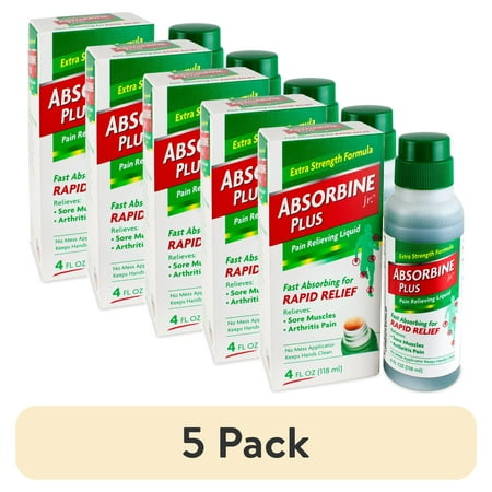 (5 pack) Absorbine Jr. Plus Spray Fast Absorbing Arthritis & Sore Body Muscles Pain Reliever, 4 oz