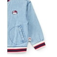 thumbnail image 5 of Wonder Nation Hello Kitty Girls Cotton Denim Bomber Jacket, Midweight, Sizes 4-18, 5 of 8