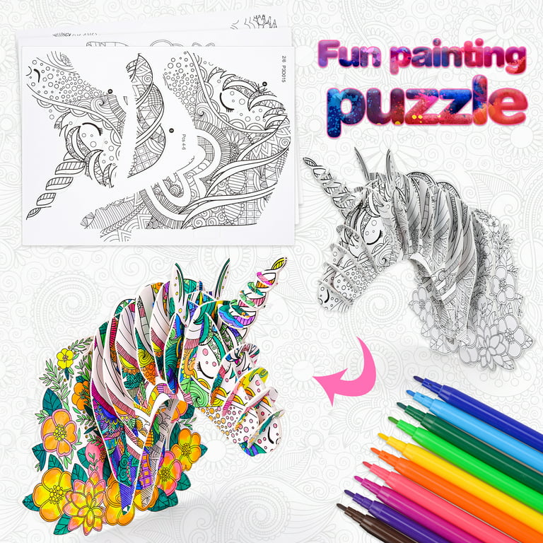 Dream Fun Drawing Kit for Kid Age 6 8 Gift for Girl Age 9 Arts and Crafts  for Boys Age 10-12, Coloring Puzzle Art Set for 8-12 Year Old Kids 3D Pens