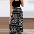 thumbnail image 1 of Conjunto Informal De Dos Piezas, Camiseta Sin Mangas Corta Y Pantalones De Pierna Ancha Con Estampado De Leopardo, Ropa De Mujer, 1 of 4