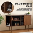 thumbnail image 3 of Magic Union 55" Sideboard Buffer Cabinet with Fluted Slide Doors, Tambour Storage Cabinet with Shelves, Modern Credenza Sideboard Buffet Console Cabinet for Bedroom Living Room Hallway Entryway, 3 of 6