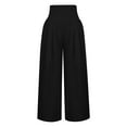 thumbnail image 4 of Hvyesh Linen Pants Women Wide Leg Pants 2025 Dressy Straight Leg High Waisted Business Work Trousers Office Formal Suit Slacks, 4 of 6