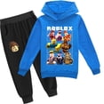 thumbnail image 2 of Roblox juego de dibujos animados para niños y niñas, traje de ocio bidimensional periférico de animación, suéter y pantalones para niños, nuevo, 2 of 4