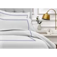 thumbnail image 3 of 400TC Cotton Double Embroidery Sateen Microcheck Duvet Cover Set, 3 of 5