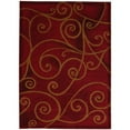 thumbnail image 2 of Handcraft Rugs-Modern Contemporary Brand New Area Rugs-Abstract Carpet with Wavy Swirls -Shed free Red/Mocha/Ivory/Black5x7 feet, 2 of 7
