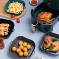 thumbnail image 4 of Air Fryer Liner, Air Fryer Liners Silicone, Silicone Baking Tray Mat, Liners for Air Fryer Basket, Air Fryer Liners Reusable, Sky Blue 8X6X2 Inch -Grade Heat-Proof Design, Fits, 4 of 5