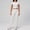 White, variant on PISONIC 2 Piece Workout Sets for Women Short Sleeve Crop Top High Waist Flare Leggings Set Gym Yoga Outfits