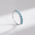 thumbnail image 4 of Round Cabochon Lab-Created Turquoise Half Eternity Wedding Band Ring in 925 Sterling Silver – Elegant Jewelry for Her, 4 of 4