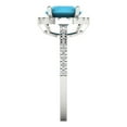 thumbnail image 3 of 1.8 ct Round Cut Simulated Turquoise with Simulated Diamond Halo Accents 18K White Gold Womens Engagement Ring, 3 of 5