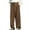 Brown, variant on OSOLU Solid Color Mens Casual Pants Pleated Loose Fit Dress Pants Elastic Waist Slacks Trousers Everyday Comfort Versatile Bottoms