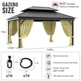 thumbnail image 2 of Pakunoda 13' X 6.5' Gazebo Universal Replacement Privacy 4-Panel Curtains, Waterproof Outdoor Curtains Light Yellow Sidewall with Zipper for Patio Garden Backyard 12' X 14' Gazebo, Curtain Only, 2 of 8