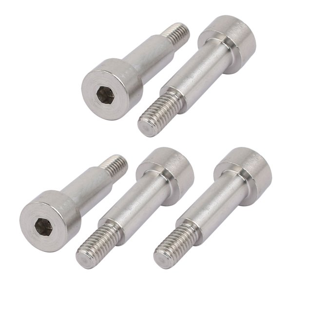 Unique Bargains 5pcs 304 Stainless Steel Hex Socket Shoulder Bolt 8mm Shoulder Dia 20mm Shoulder Length M6 Thread