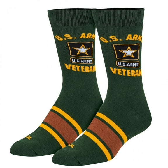Cool Socks, US Army Veteran, Mens Womens Crew, Funny Graphic Print, Large