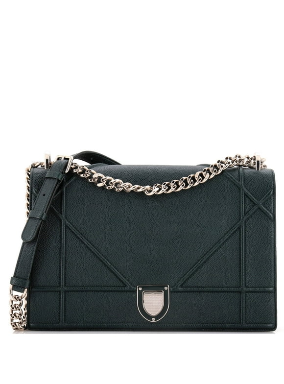 Pre-Owned Diorama Flap Bag Grained Calfskin Large By Rebag