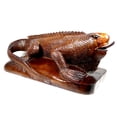 thumbnail image 2 of D-Art Collection Traditional Teak/Mahogany Solid Wood Iguana Statue - Dark Brown, 2 of 2