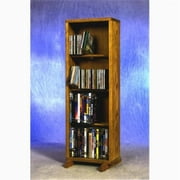 Wood Shed 415-12 Combo Solid Oak 4 Row Dowel CD-DVD Cabinet Tower